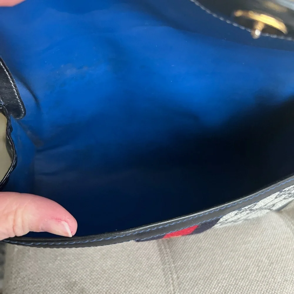 Gucci canvas sherry line navy clutch - Picture 7 of 16